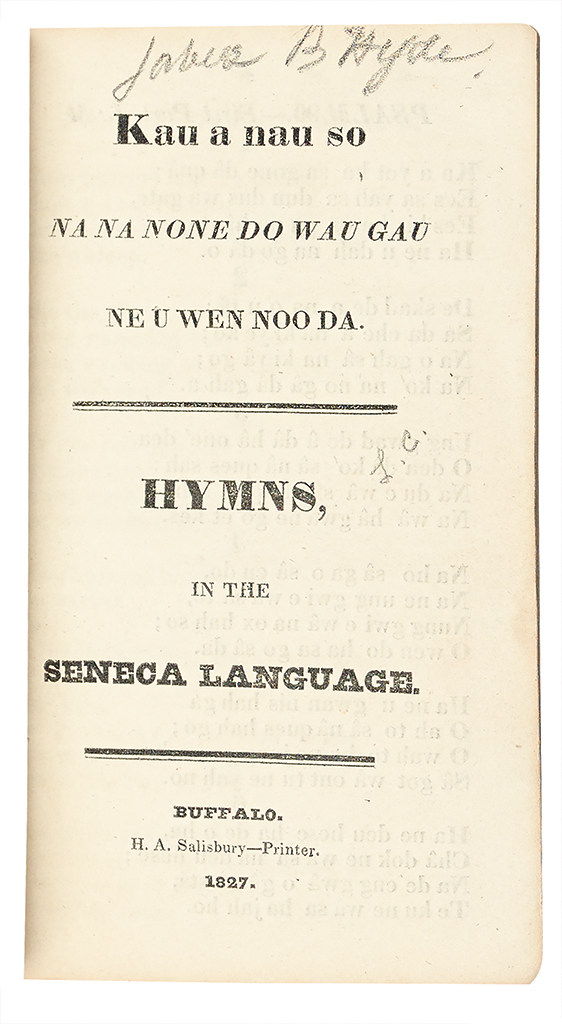 Appraisal: AMERICAN INDIANS Hyde Jabez B Kau a Nau So Hymns