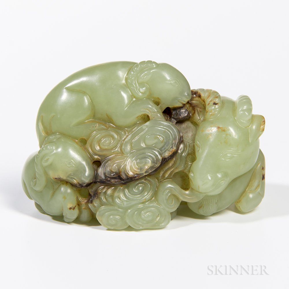 Appraisal: Jade Carving of a Ram Jade Carving of a Ram