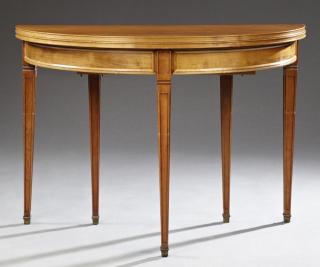 Appraisal: French Directoire Style Carved Cherry Demi-Lune Dining Table th c