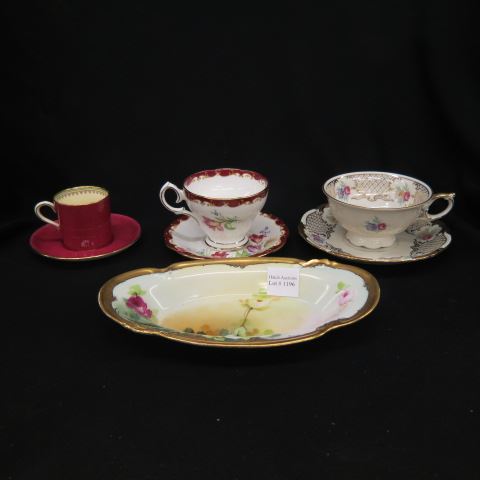 Appraisal: Estate China Lot Pickard handpainted relish dish various cups saucers