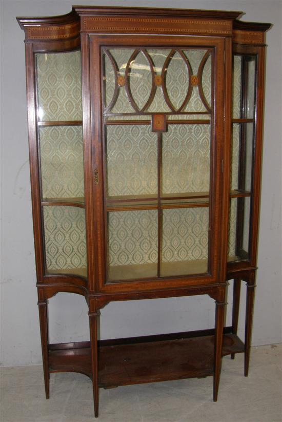 Appraisal: Early th century mahogany cross banded and ebony strung display