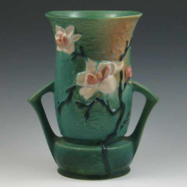 Appraisal: Roseville Magnolia Handled Vase marked Roseville USA - '' mint