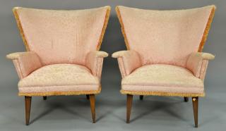 Appraisal: Pair of 's space age wing chairs Pair of 's