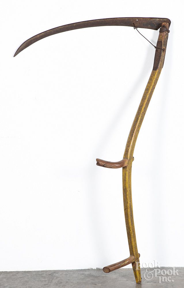 Appraisal: Painted scythe th c Painted scythe th c h Condition