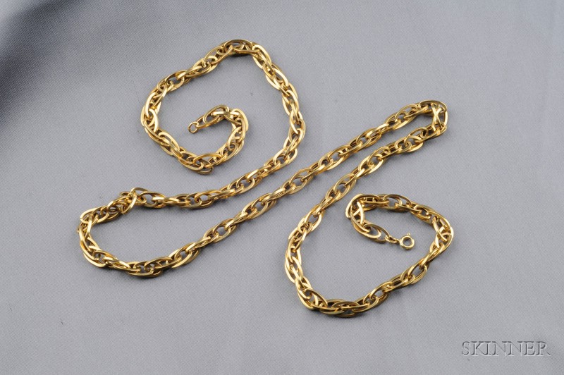 Appraisal: kt Gold Chain of interlocking oval links dwt lg in