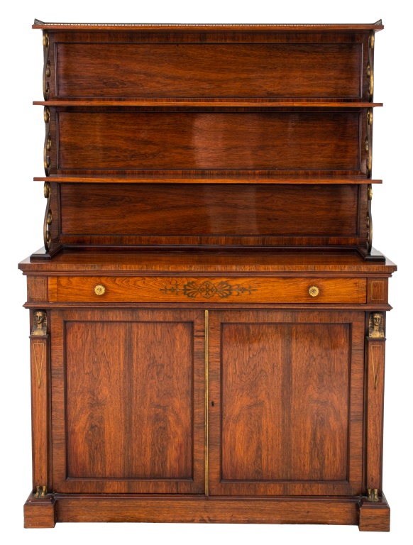 Appraisal: AMERICAN EMPIRE STYLE MAHOGANY WELSH DRESSER American Empire Style mahogany