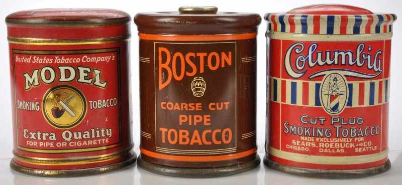 Appraisal: Lot of Dome Knob Top Tobacco Tins Description Lot includes