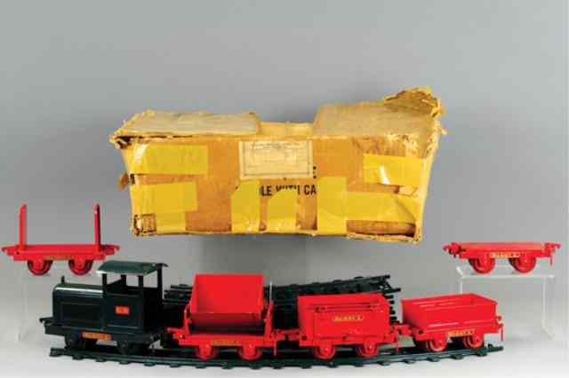 Appraisal: BUDDY 'L' BOXED INDUSTRIAL TRAIN SET C pressed steel complete