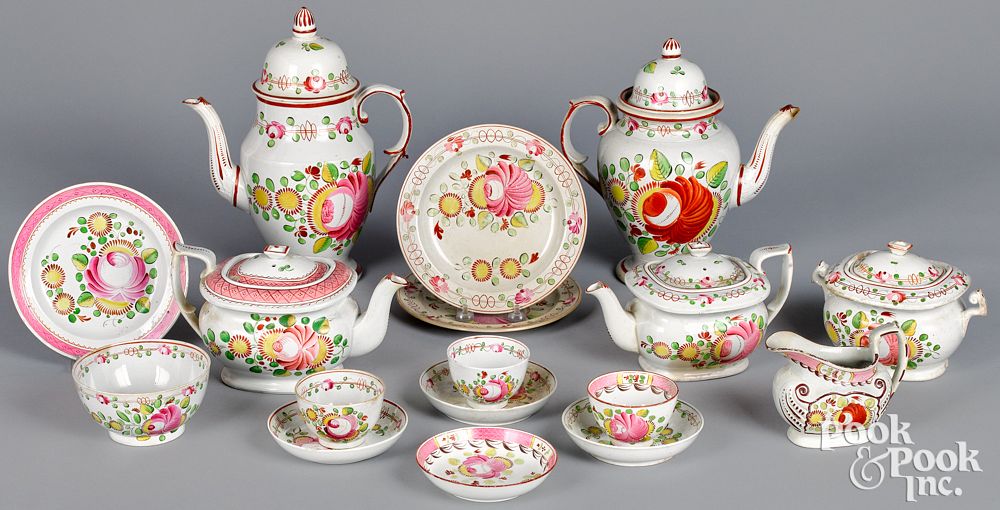 Appraisal: Collection of Staffordshire Queens Rose th c Collection of Staffordshire