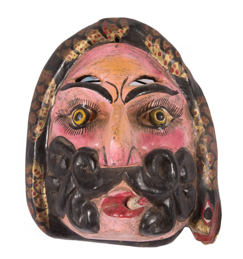 Appraisal: Mexican Folk Art School th c Mask of Mustachioed Man