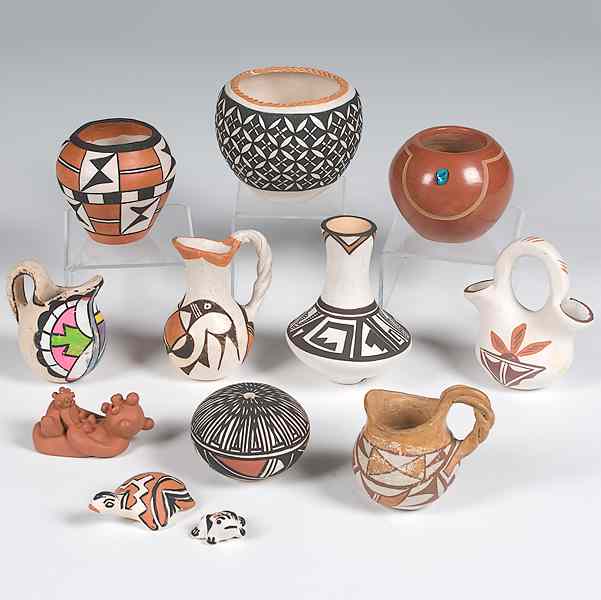 Appraisal: Collection of Miniature Pueblo Pottery lot of including an Isleta