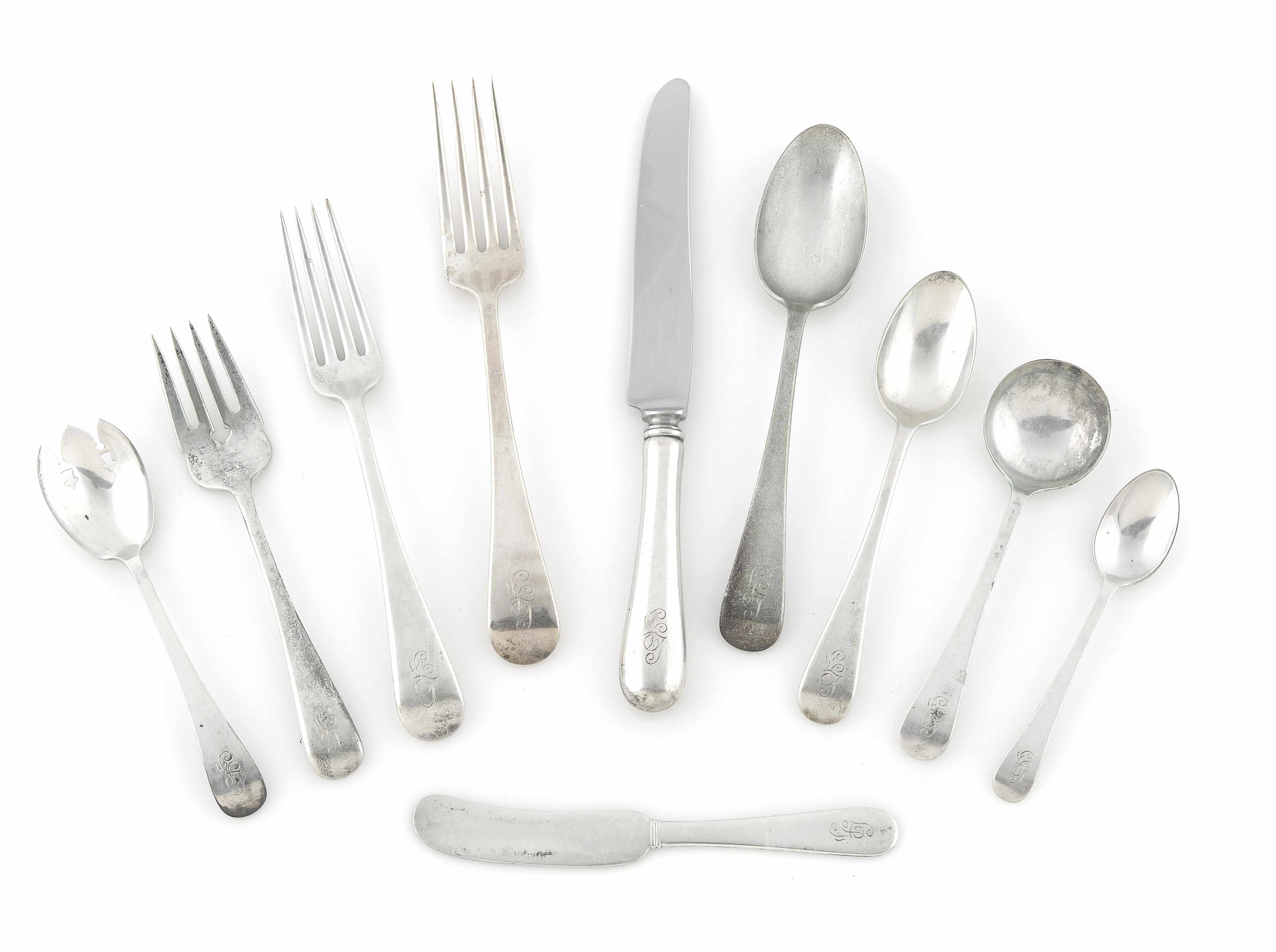 Appraisal: An assembled American sterling silver part flatware service for eighteen