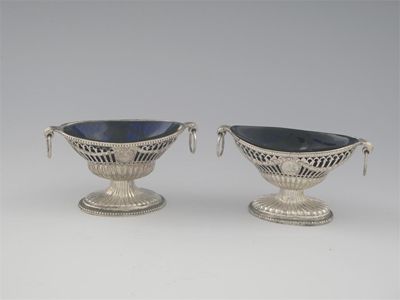 Appraisal: Two Victorian pierced boat shaped salts of a similar design