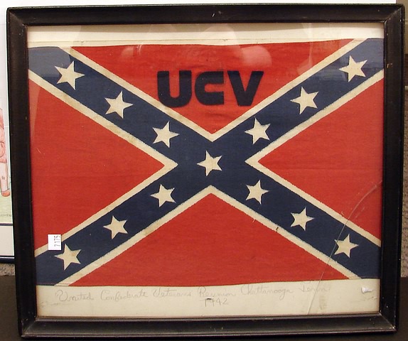 Appraisal: United Confederate Veterans flag measuring x with printed design and