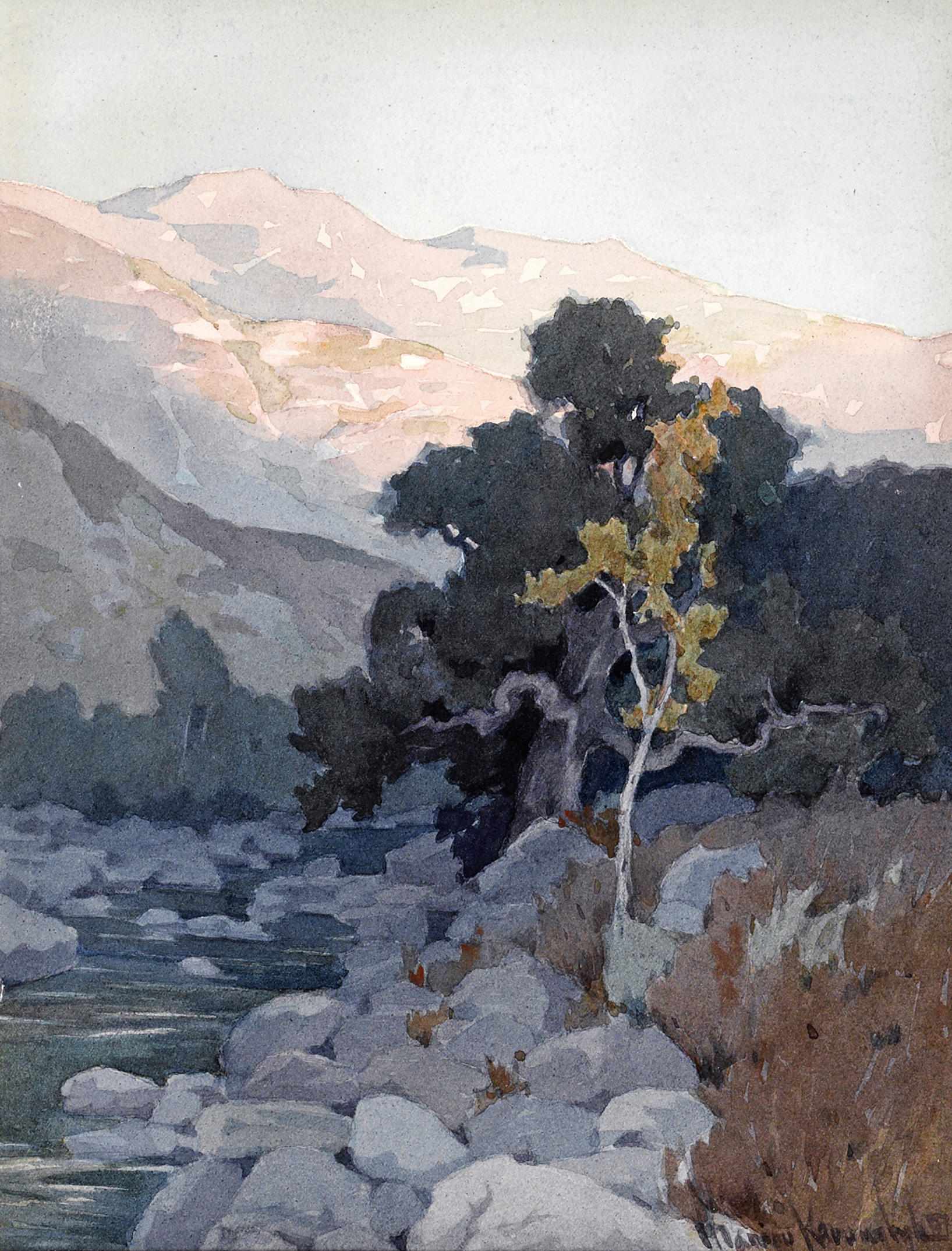 Appraisal: Marion Kavanagh Wachtel American - The creek at sunset signed