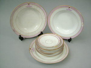 Appraisal: A Russian porcelain part dinner service early th century decorated