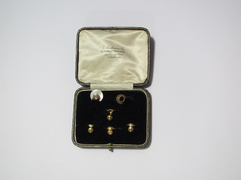 Appraisal: A part set of ct gold studs gms in case