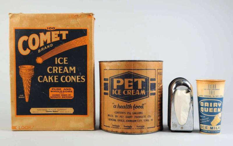 Appraisal: Lot Of Ice Cream Related Items This lot includes a