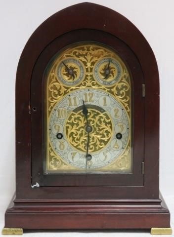 Appraisal: CA MAHOGANY BRACKET CLOCK QUALITYMOVEMENT WESTMINSTER CHIMES NOT WORKING ONE