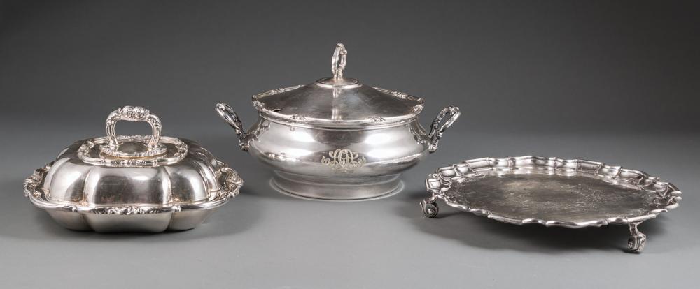 Appraisal: Good Group of Silverplate incl salver Thomas Bradbury Sons Sheffield