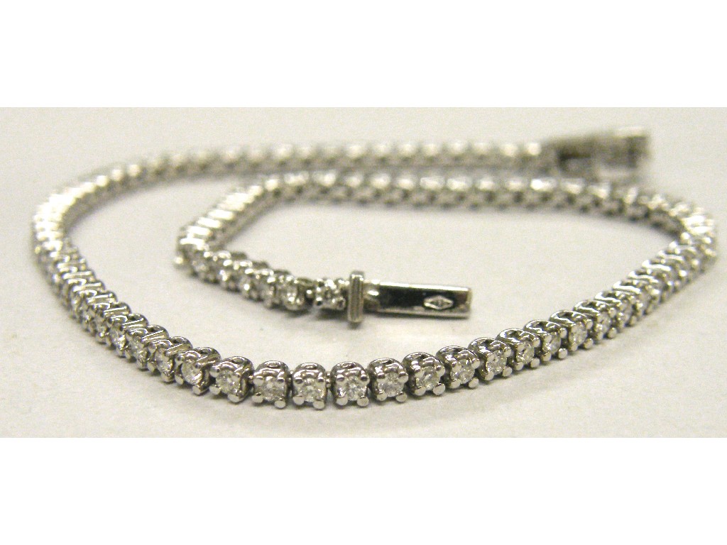 Appraisal: ct white gold diamond set tennis bracelet gm one stone