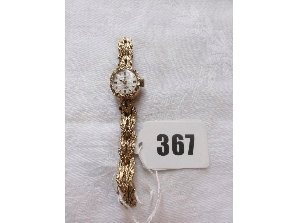 Appraisal: A ladies ct gold wristwatch by Everite with stylised strap