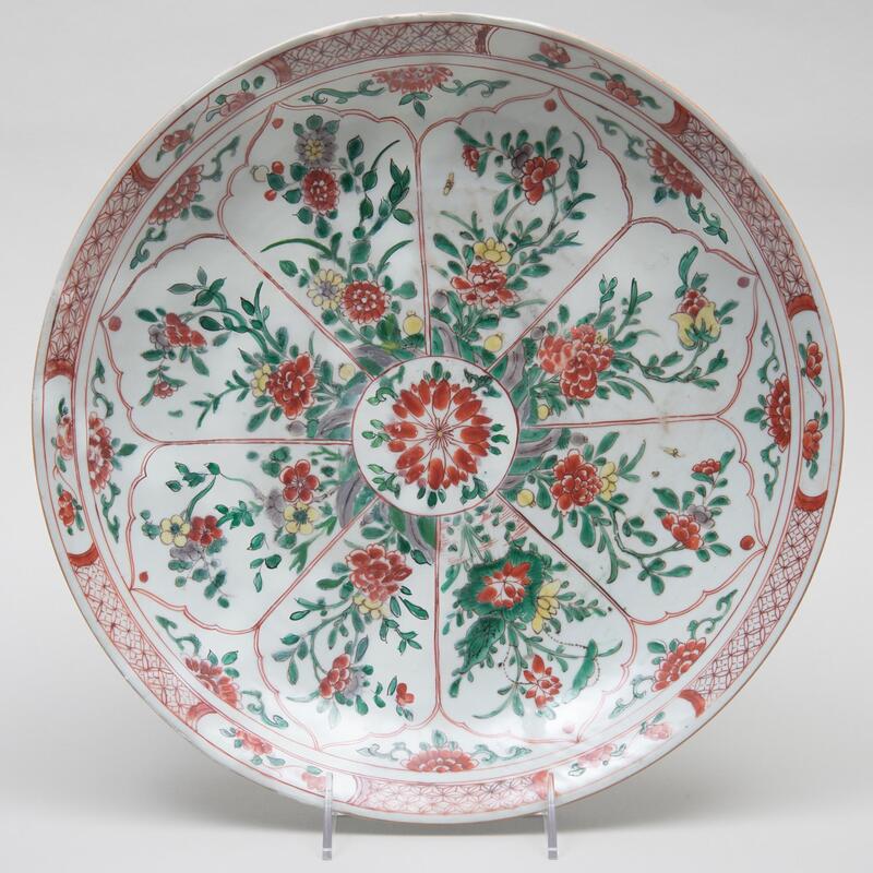 Appraisal: Chinese Famille Verte Porcelain Charger Unmarked in diam Condition Wear