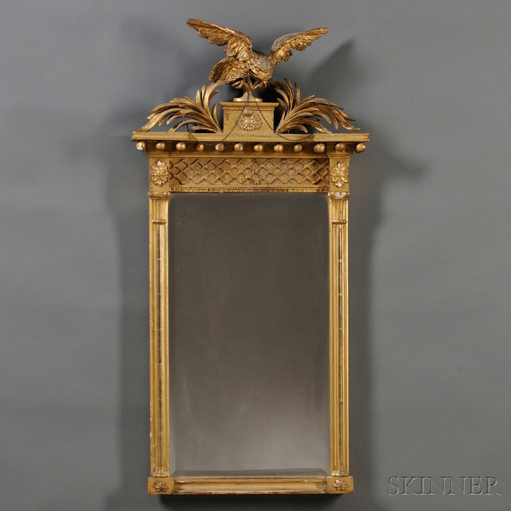 Appraisal: Federal Gilt-gesso Mirror possibly New England early th century the