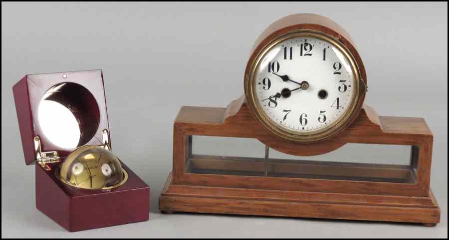 Appraisal: WATERBURY MANTLE CLOCK Together with a Danbury desk clock Waterbury