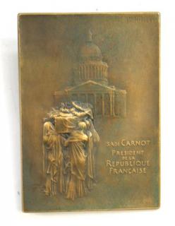 Appraisal: Oscar Roty French Commemorative double-sided medal for Marie-Francois Sadi Carnot