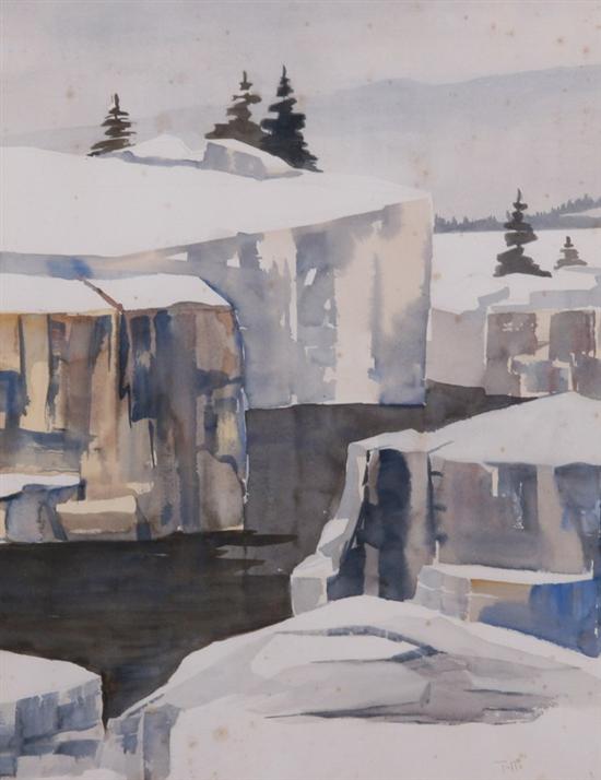 Appraisal: TUFTS American th century WINTER QUARRY signed lower right Watercolor