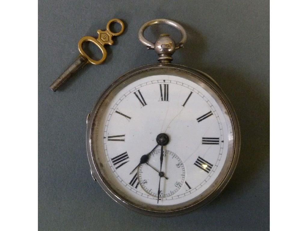 Appraisal: LATE VICTORIAN SILVER CASED KEYWIND OPEN FACED GENTLEMAN'S POCKET WATCH