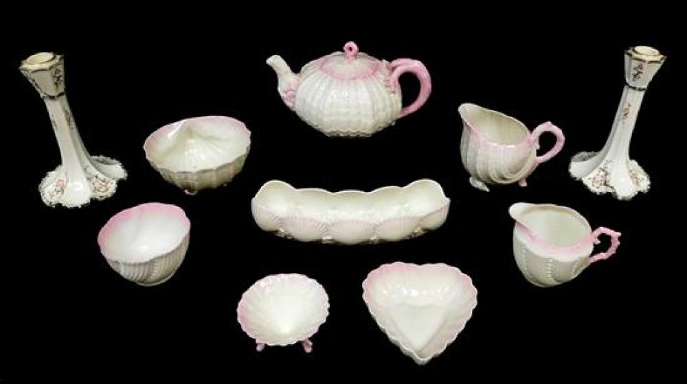 Appraisal: Ten pieces of Belleek porcelain tea and table ware th