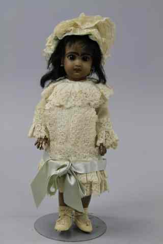 Appraisal: PRETTY FRENCH BROWN BISQUE DOLL Later Jumeau open mouth doll