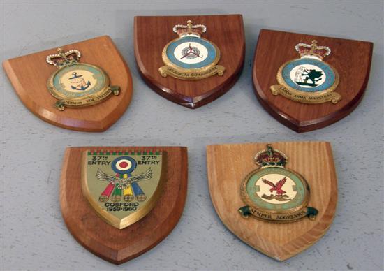 Appraisal: Five Royal Air Force wall monted crests Radio engineering unit