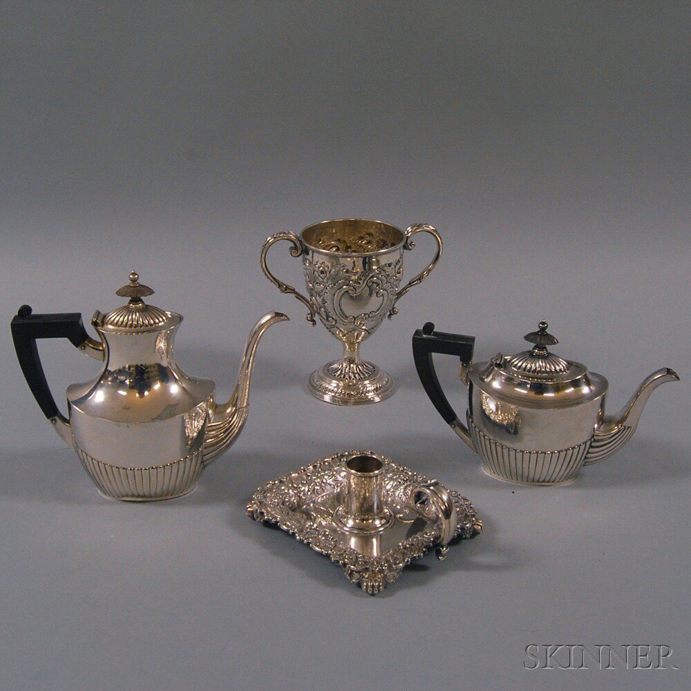 Appraisal: Four Pieces of Sterling Silver and Silver-plated Tableware a Gorham