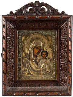 Appraisal: A RUSSIAN ICON OF THE KAZANSKAYA MOTHER OF GOD IN