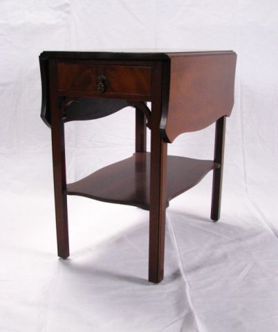 Appraisal: Kittinger Gainsborough Chinese Chippendale style Drop-Leaf Stand with one drawer