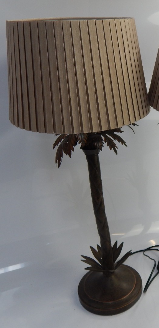 Appraisal: A pair of modern brass table lamps in the form