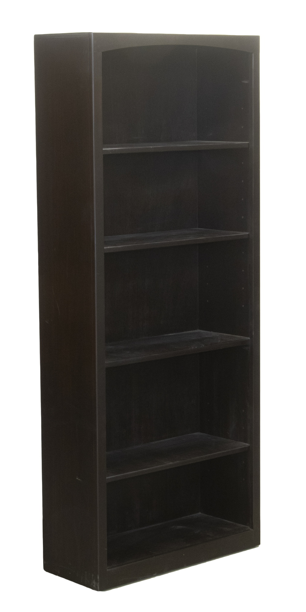 Appraisal: TALL BOOKCASE Black Lacquered Case with four adjustable interior shelves