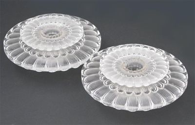 Appraisal: Dahlia' No a pair of Lalique clear and frosted glass