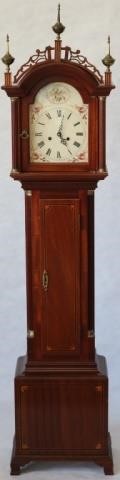 Appraisal: RARE ELMER STENNES DIMINUTIVE GRANDMOTHER CLOCK INLAID MAHOGANY CASE FLUTED