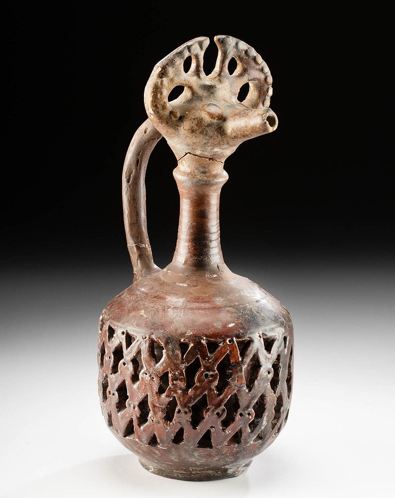 Appraisal: Rare th C Islamic Glazed Pouring Vessel Zoomorphic Near East