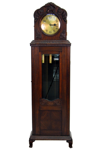 Appraisal: AN OAK TALL CASE FLOOR CLOCK German c 's The