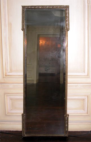 Appraisal: Title Mirror with brass filigreed frame Medium mirror brass Dimensions