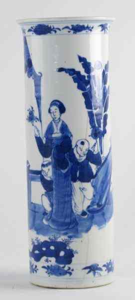 Appraisal: Antique Chinese Vase th century white glaze with cobalt blue