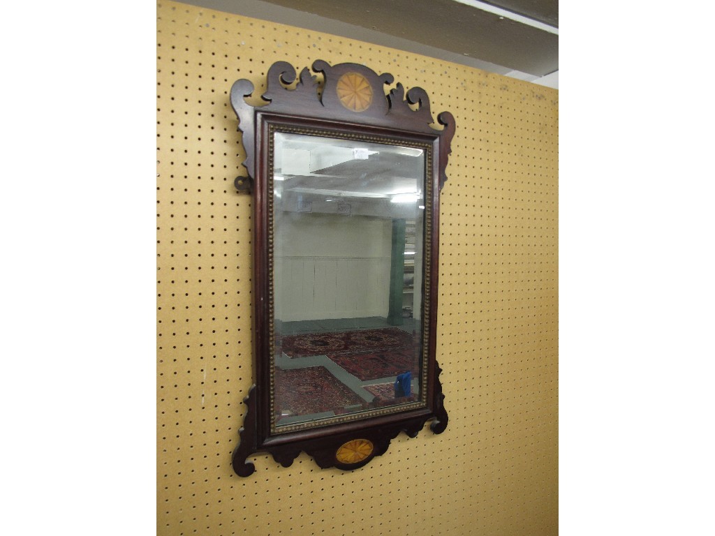 Appraisal: George III style mahogany inlaid wall mirror