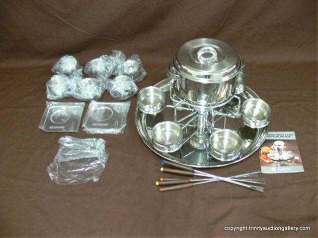 Appraisal: Tramontina Rontan Pc Fondue Set stainless steel Like new as