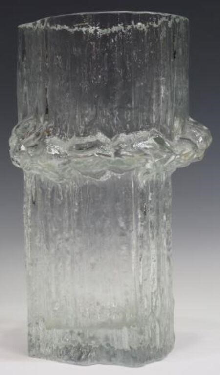 Appraisal: Modernist glass vase Tapio Wirkkala Finnish - for Iittala engraved