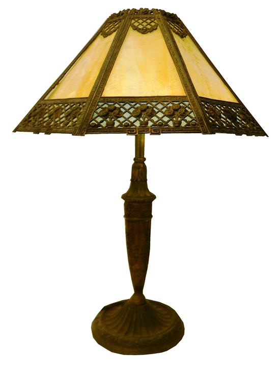 Appraisal: Unsigned table lamp possible marriage c - composed of eight-sided